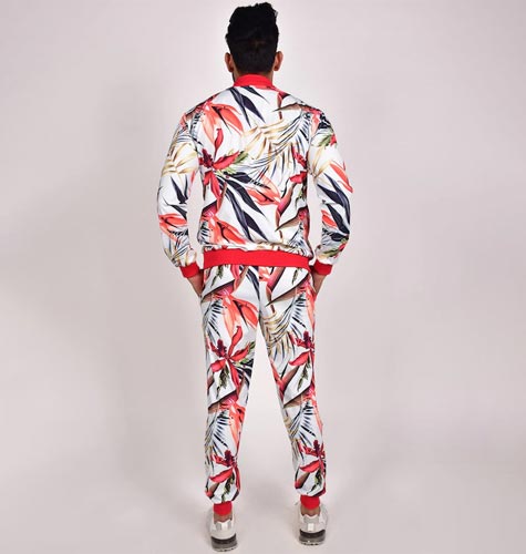 Men Tropical Digital Printed Lycra Tracksuit